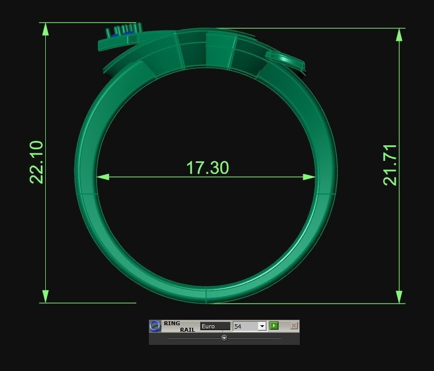 Diamond Heart Ring Female 3D print model 3D print model_4