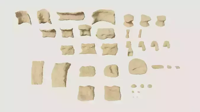 Environmental Cracked Rocks Vol4 - Game Ready and PBR