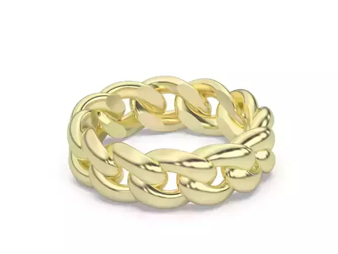 cuban chain ring Silver Gold  Print