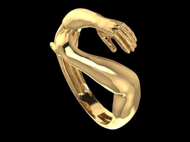Hug ring 3D print model_3