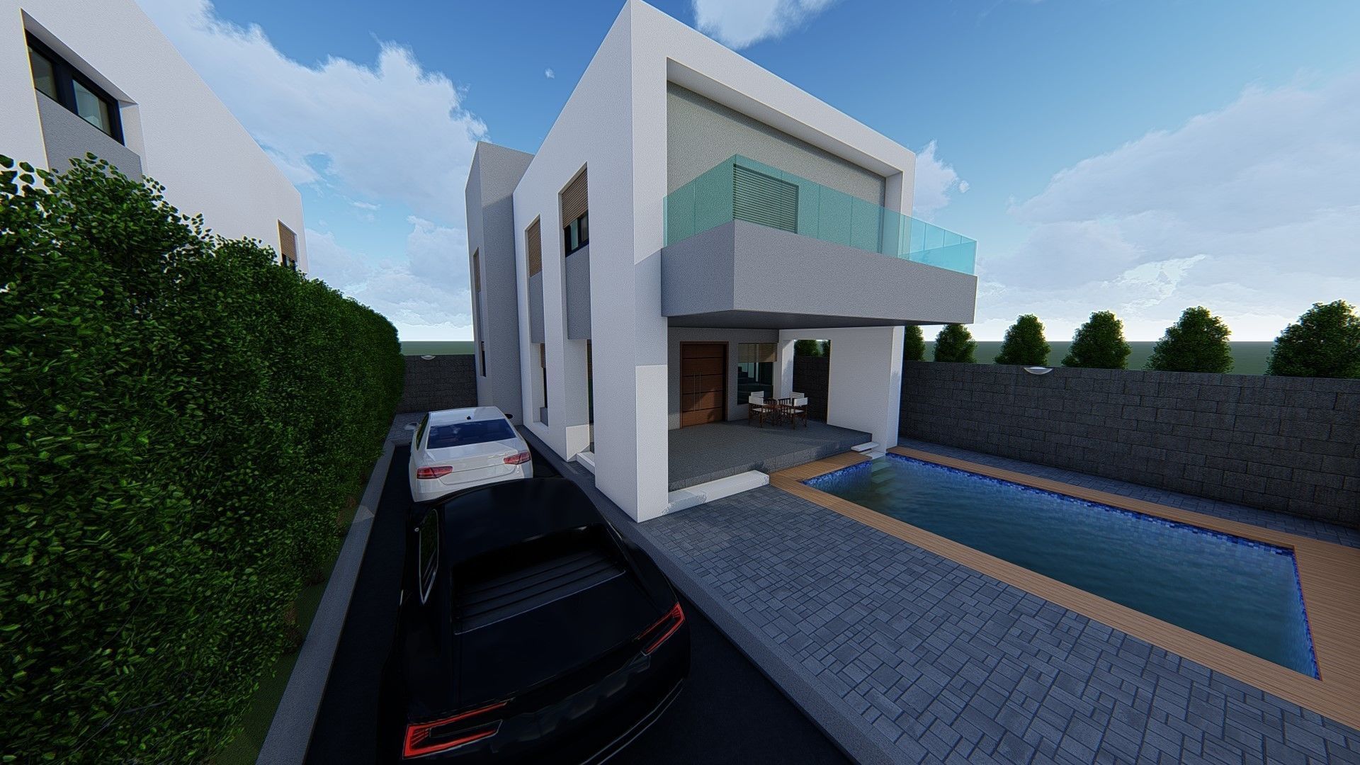 4 villa 2d 3d interior exterior walkthrough 3D model_8