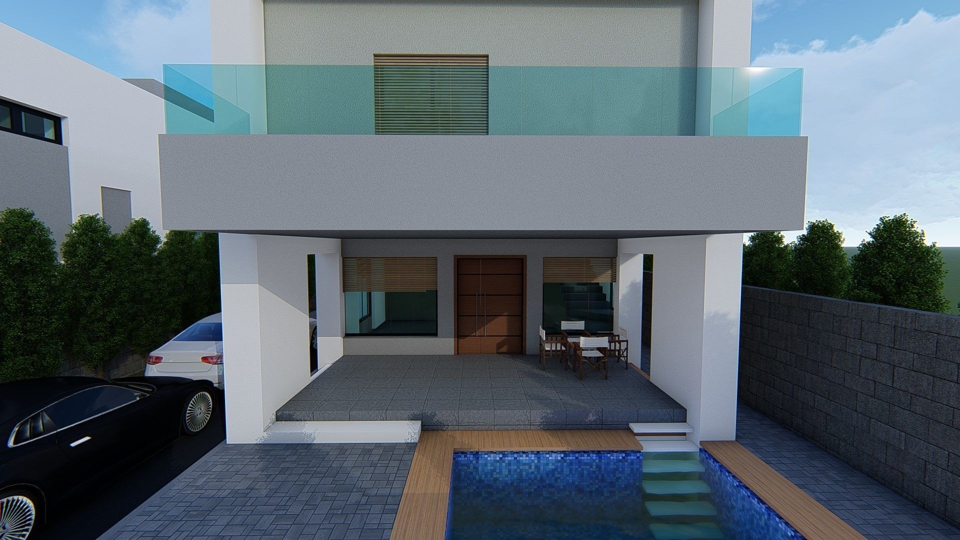 4 villa 2d 3d interior exterior walkthrough 3D model_4