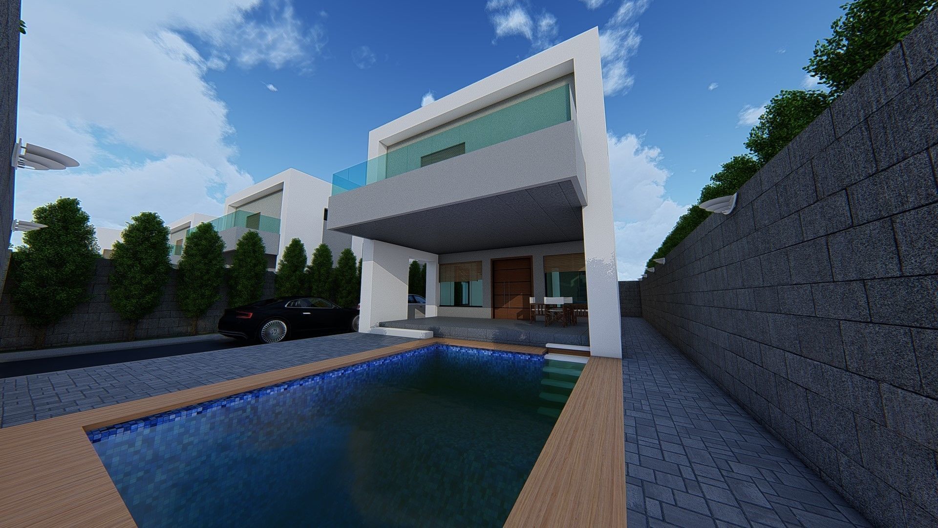 4 villa 2d 3d interior exterior walkthrough 3D model_7
