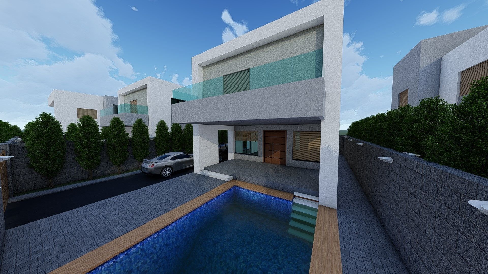 4 villa 2d 3d interior exterior walkthrough 3D model_9