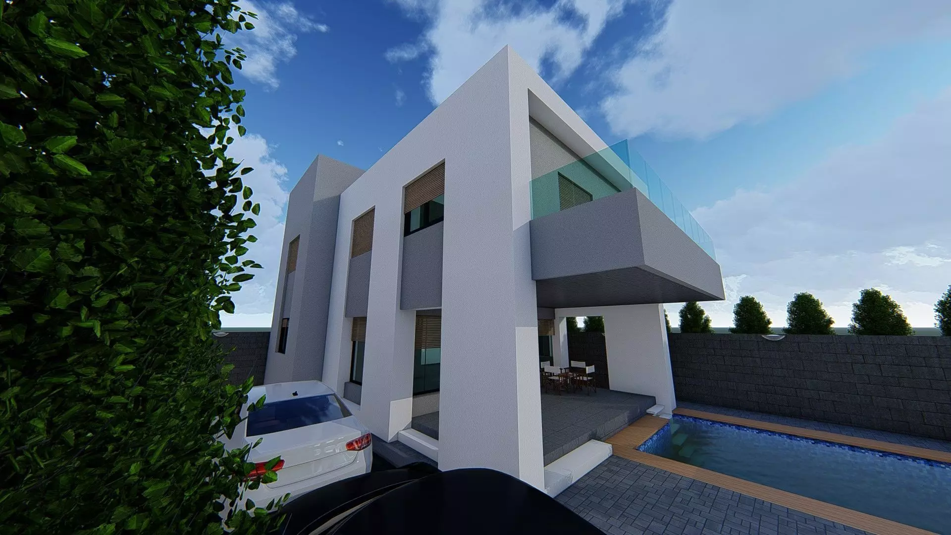 4 villa 2d 3d interior exterior walkthrough 3D model_0
