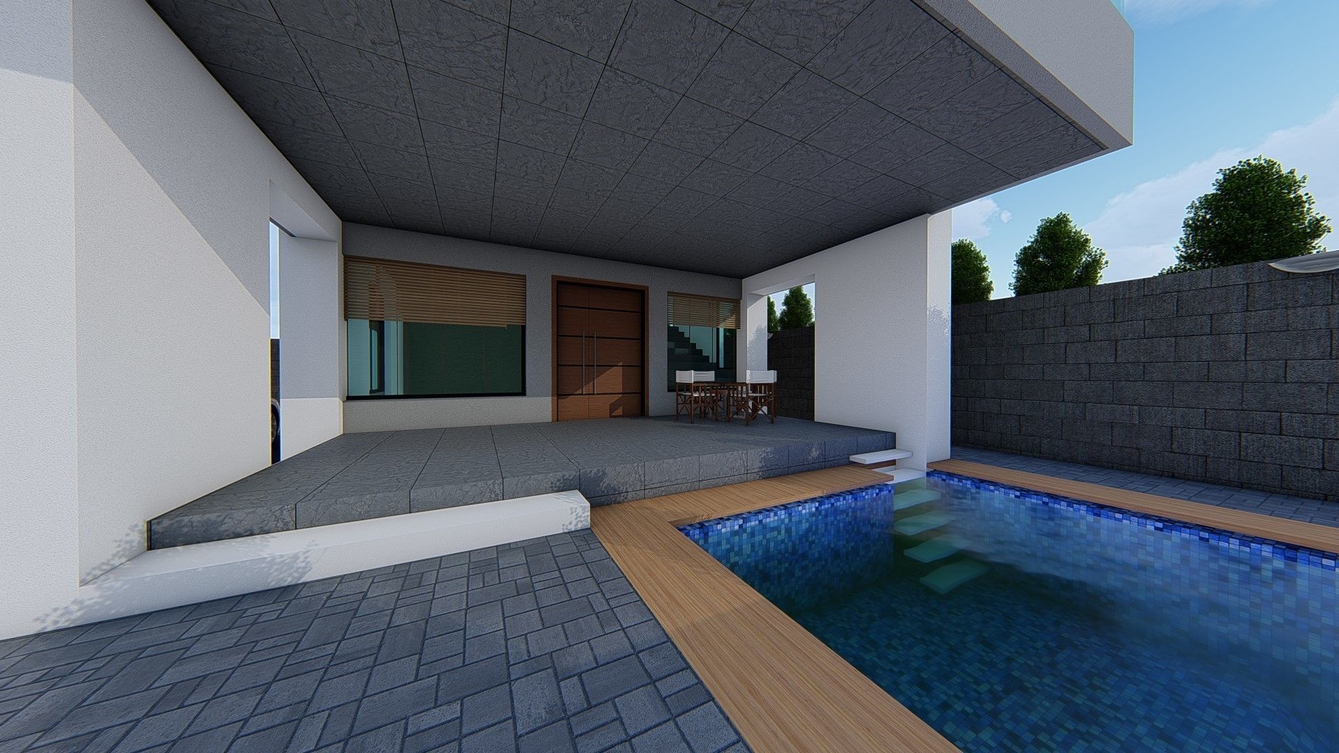 4 villa 2d 3d interior exterior walkthrough 3D model_6