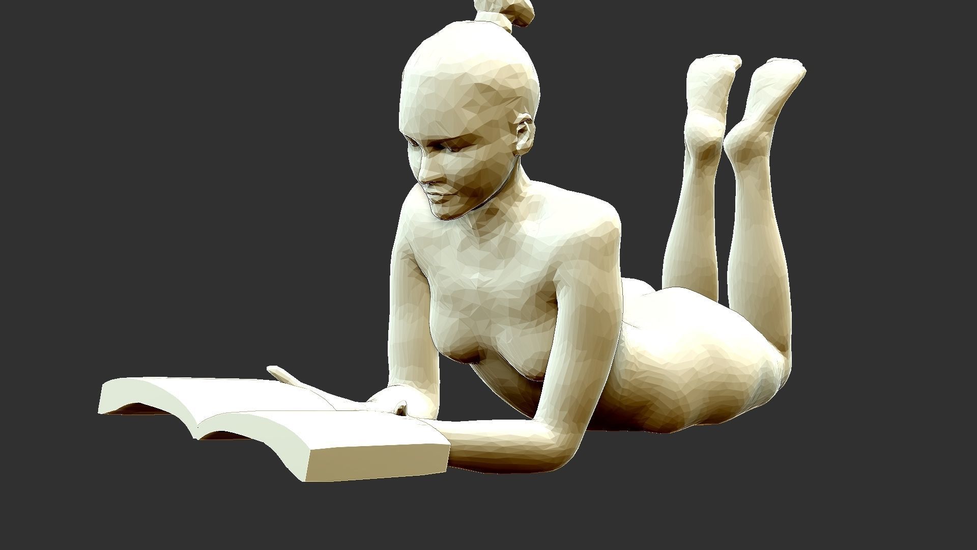 bookgirl nude woman reading book 3D print model_6