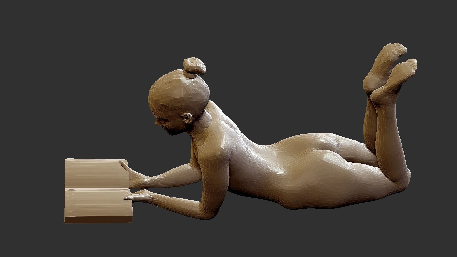 bookgirl nude woman reading book 3D print model_1