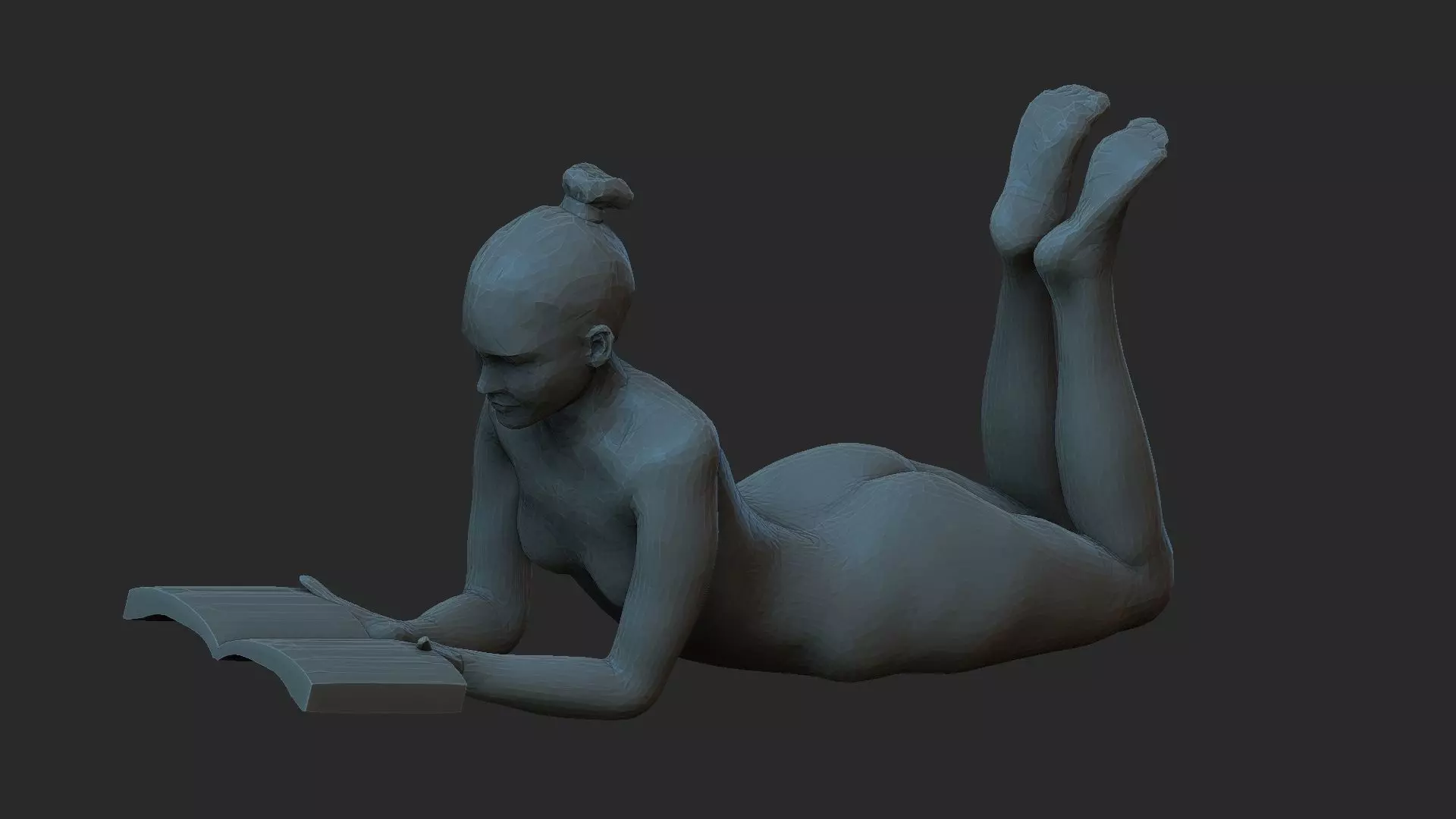 bookgirl nude woman reading book 3D print model_0