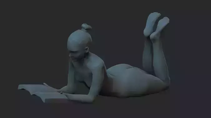 bookgirl nude woman reading book