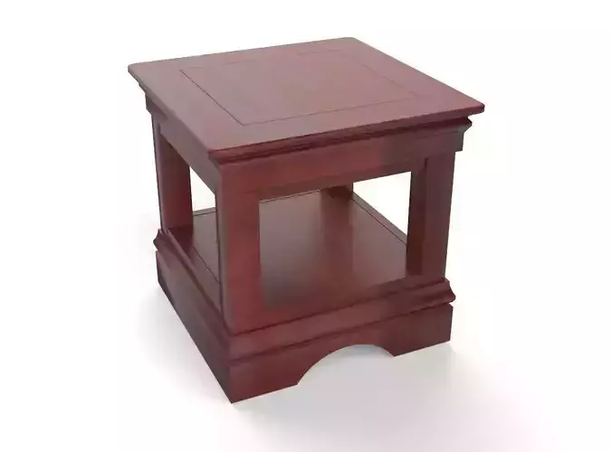 Oak Side Table 3D Model Low-poly 3D model