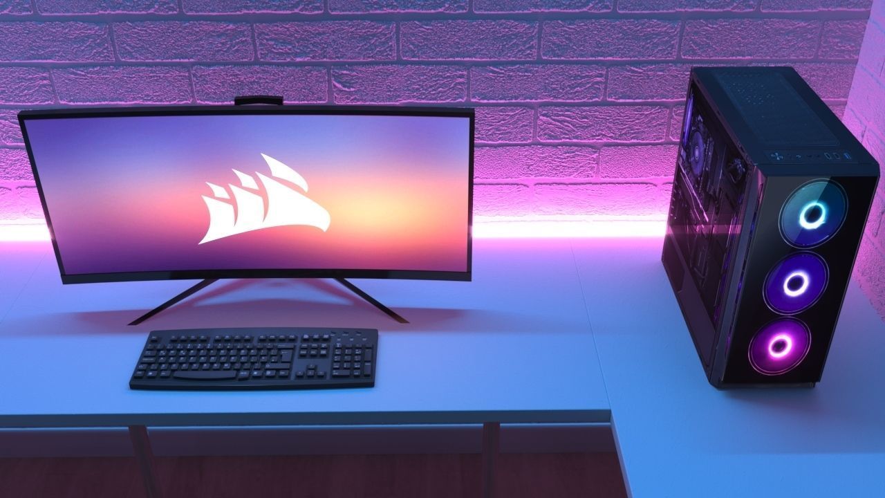 gaming station 3D model_6