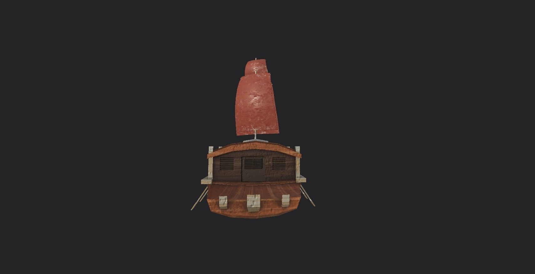 Korean Turtle Ship - Medieval Warship 05 Low-poly 3D model_5