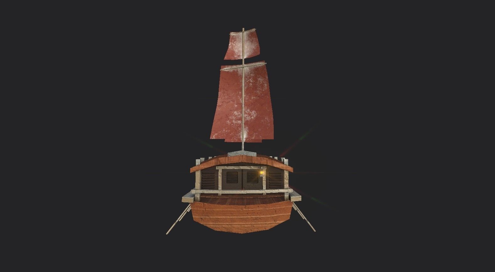 Korean Turtle Ship - Medieval Warship 05 Low-poly 3D model_7