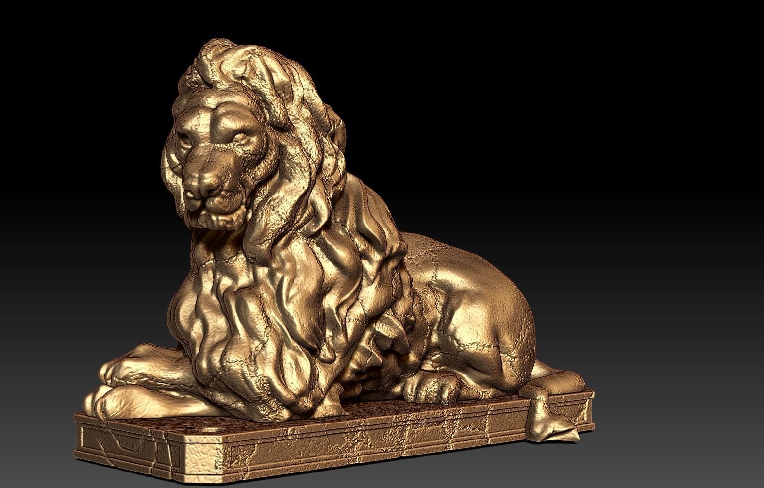 Lion Sculpture-3D print model -Lion statue 3D print model_2