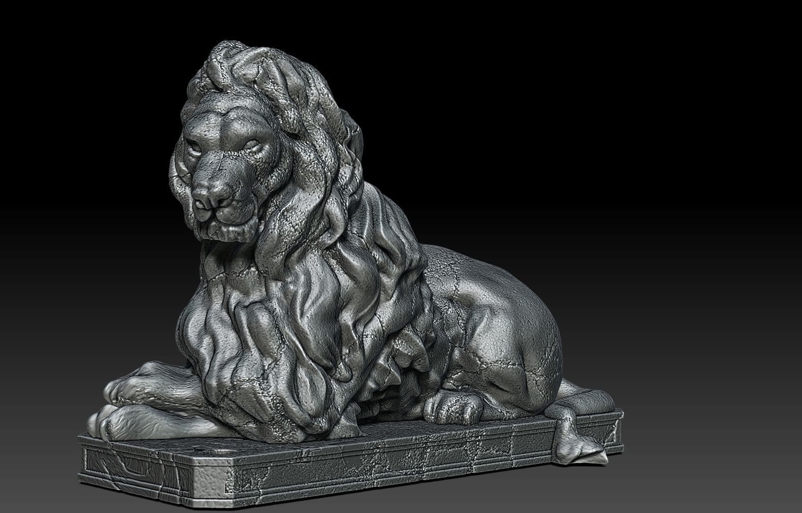 Lion Sculpture-3D print model -Lion statue 3D print model_3
