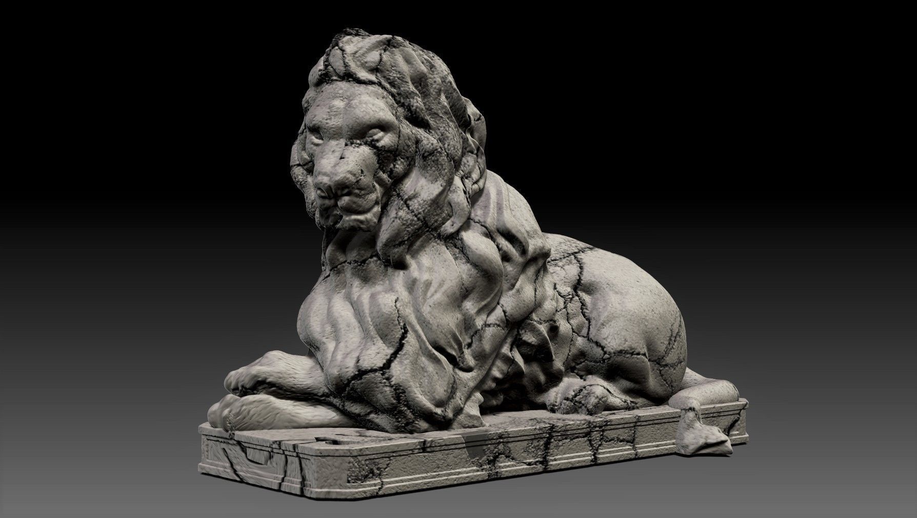 Lion Sculpture-3D print model -Lion statue 3D print model_1