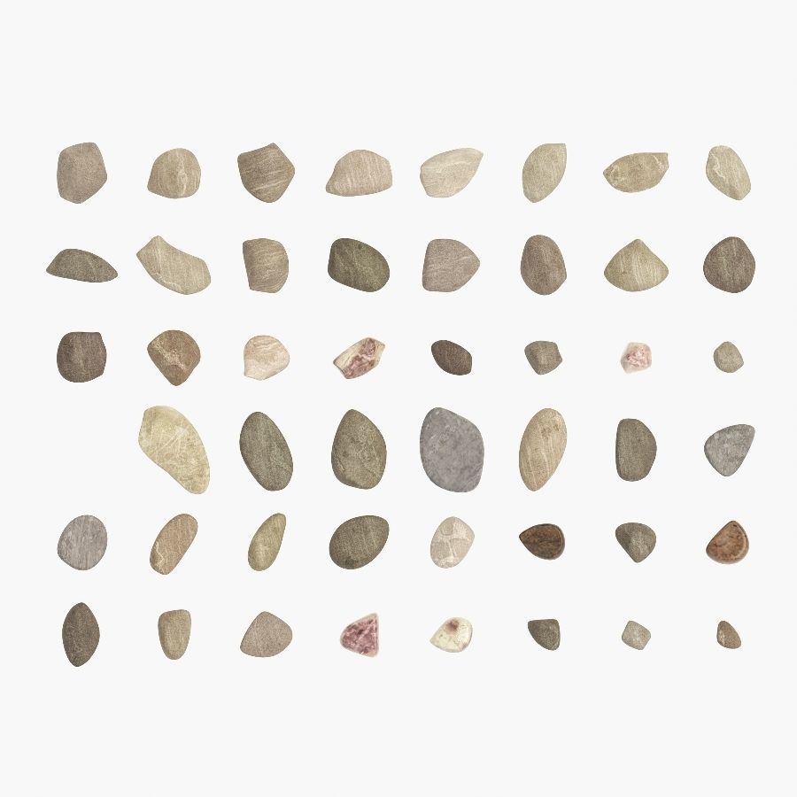 River pebble mix 01 3D model_1