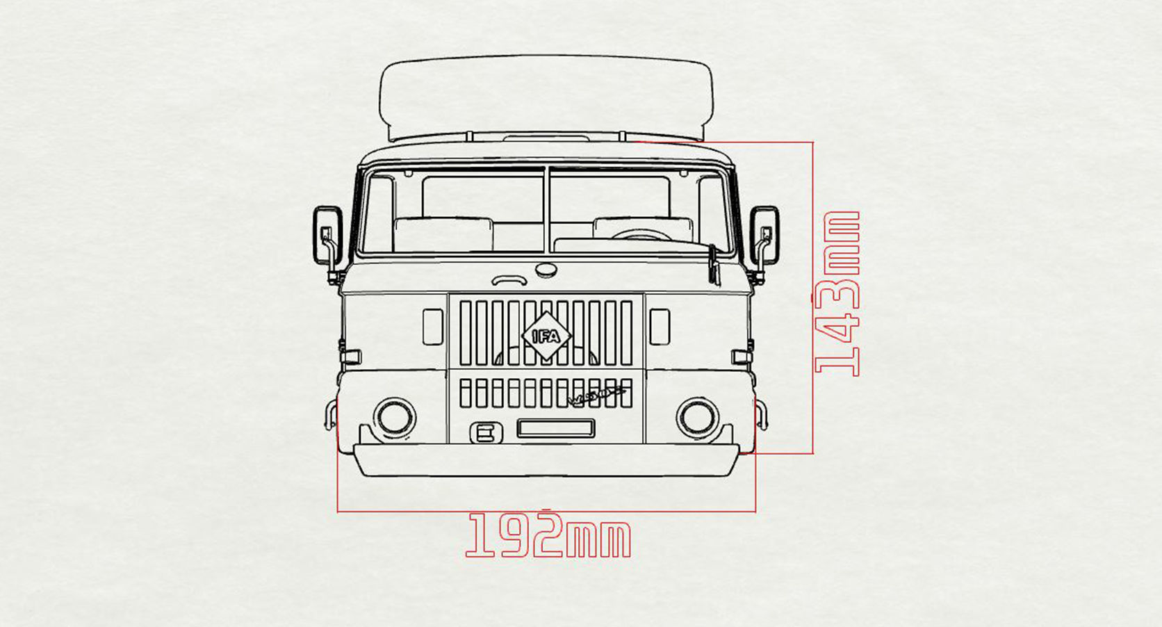 IFA W50 long cab SCALE custom rc body shells 3D print model_3