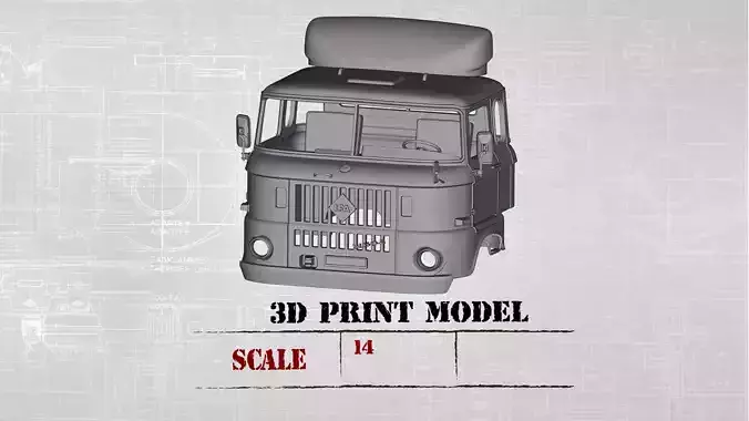 IFA W50 long cab SCALE custom rc body shells 3D print model