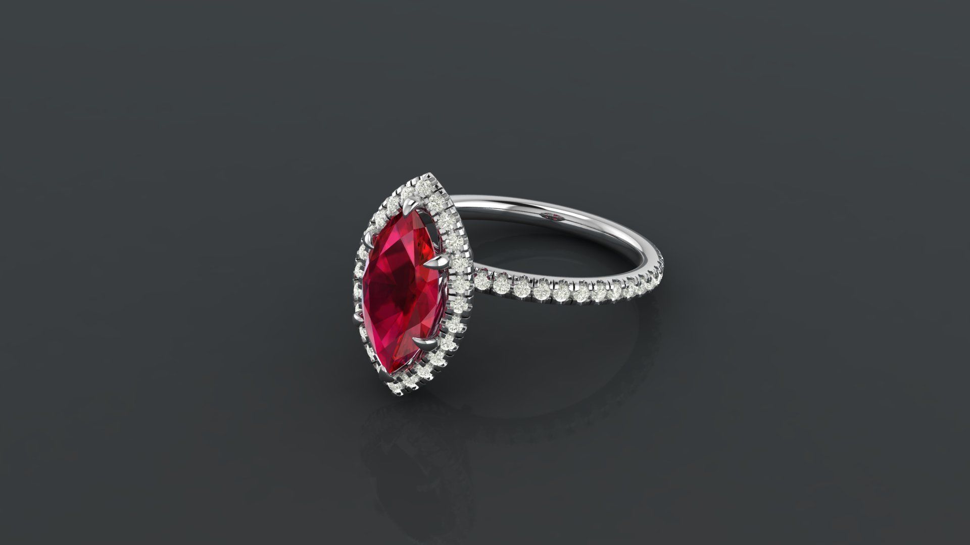 Marquise Ring 3D print model_1