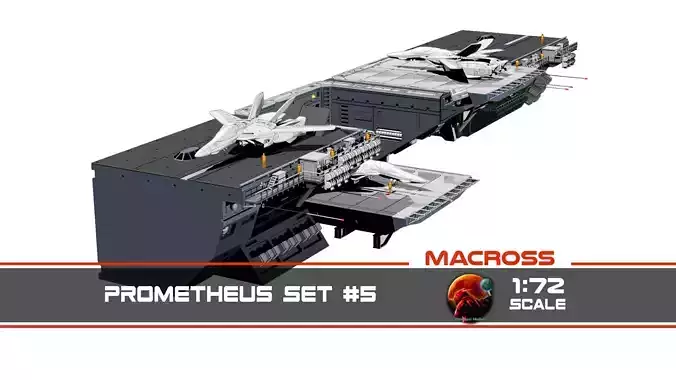 Set5 - Macross SDF1 Prometheus Hangar complete set 3D print model