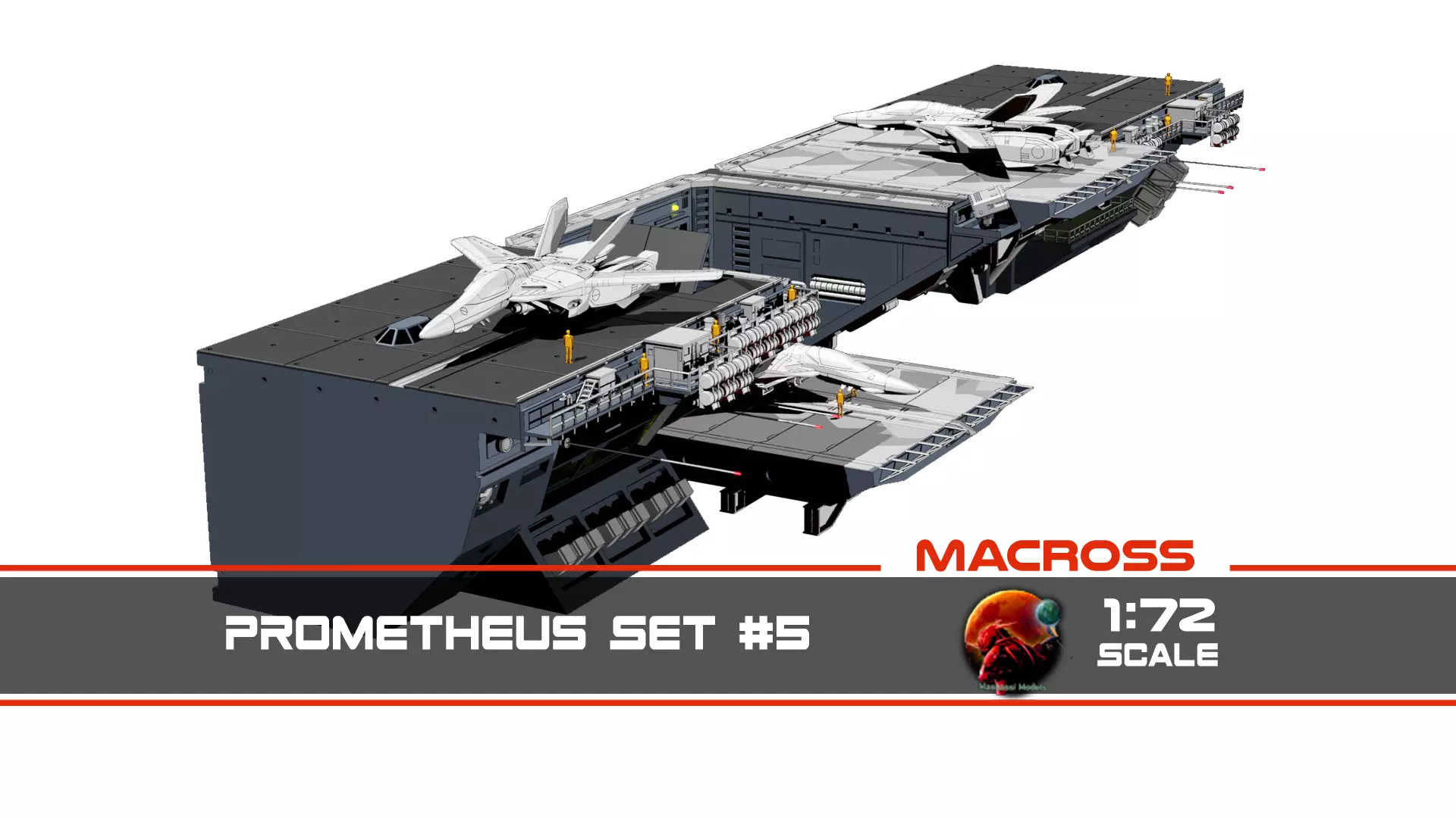 Set5 - Macross SDF1 Prometheus Hangar complete set 3D print model_0