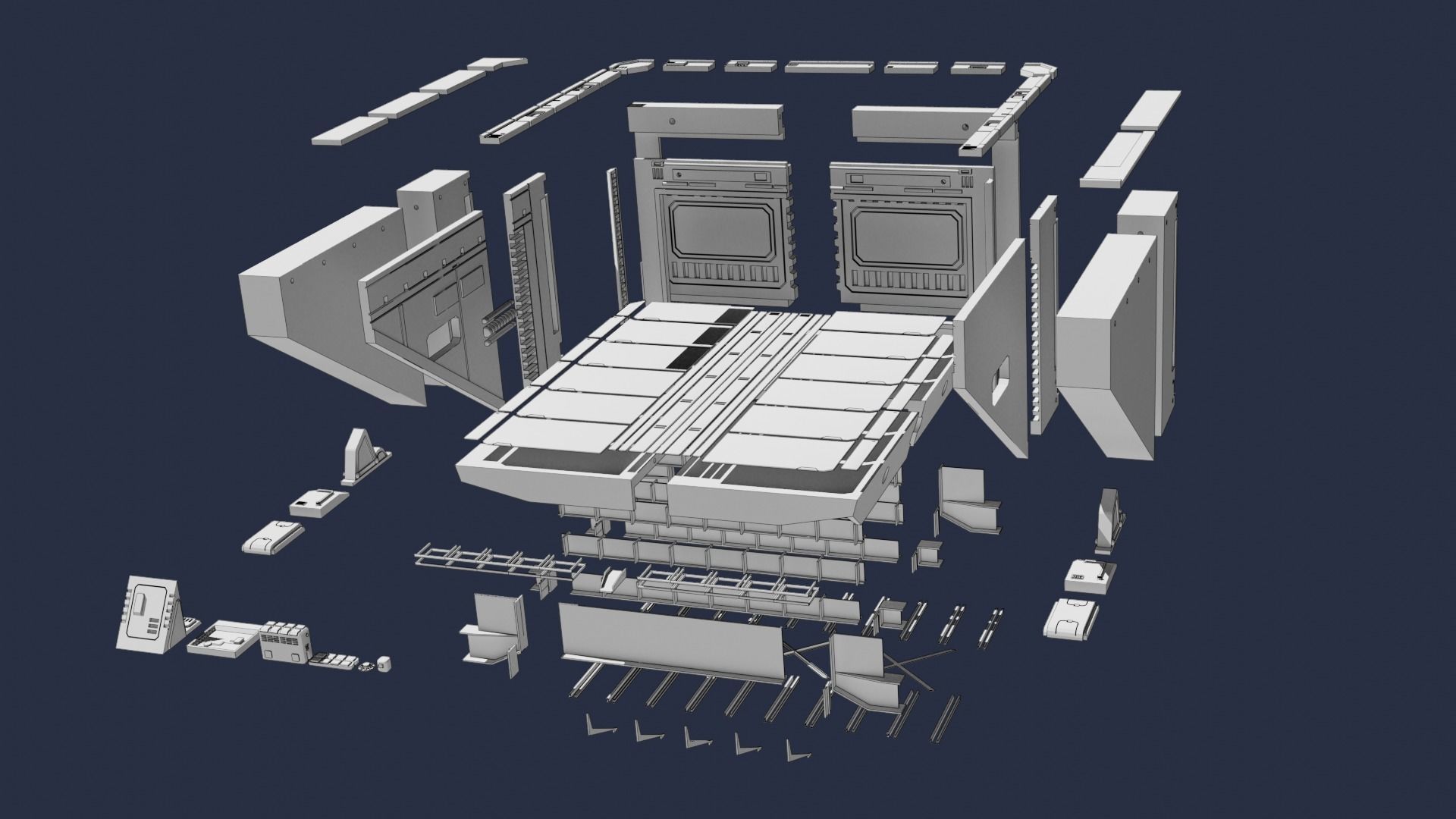 Set5 - Macross SDF1 Prometheus Hangar complete set 3D print model_18