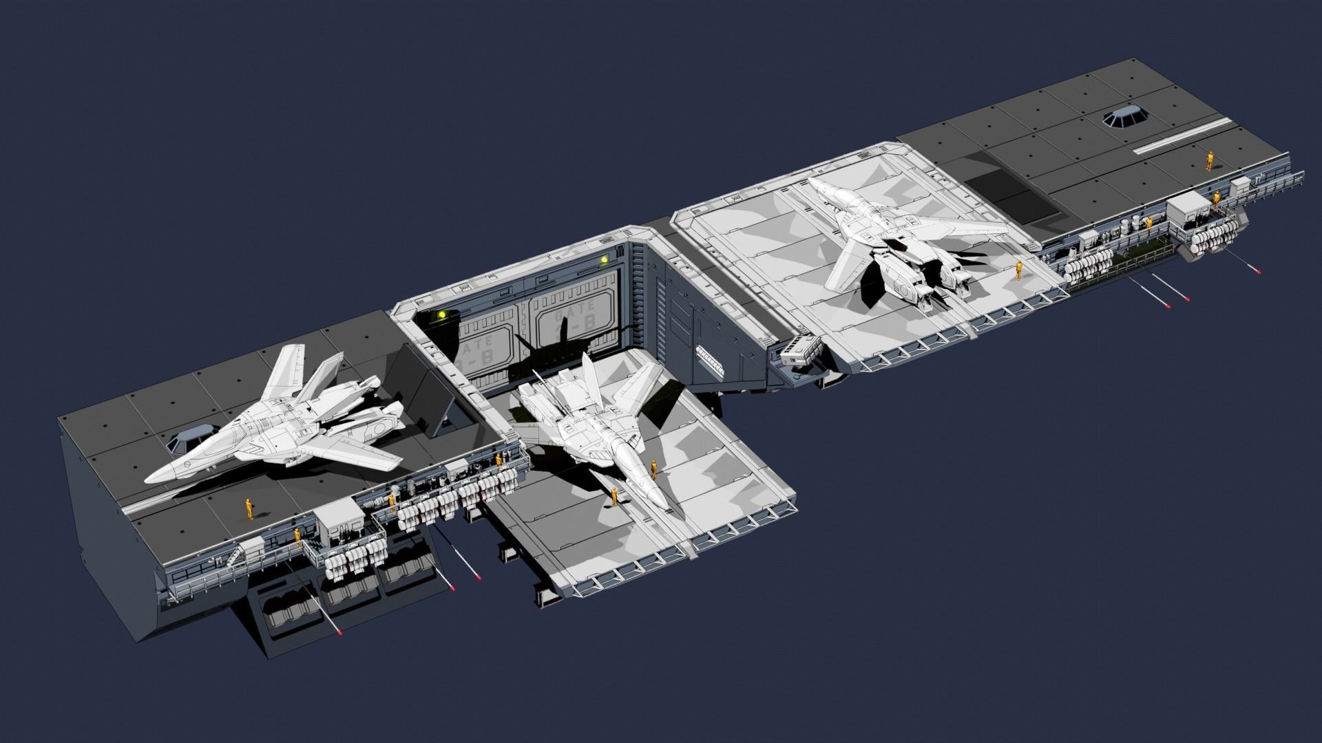 Set5 - Macross SDF1 Prometheus Hangar complete set 3D print model_6