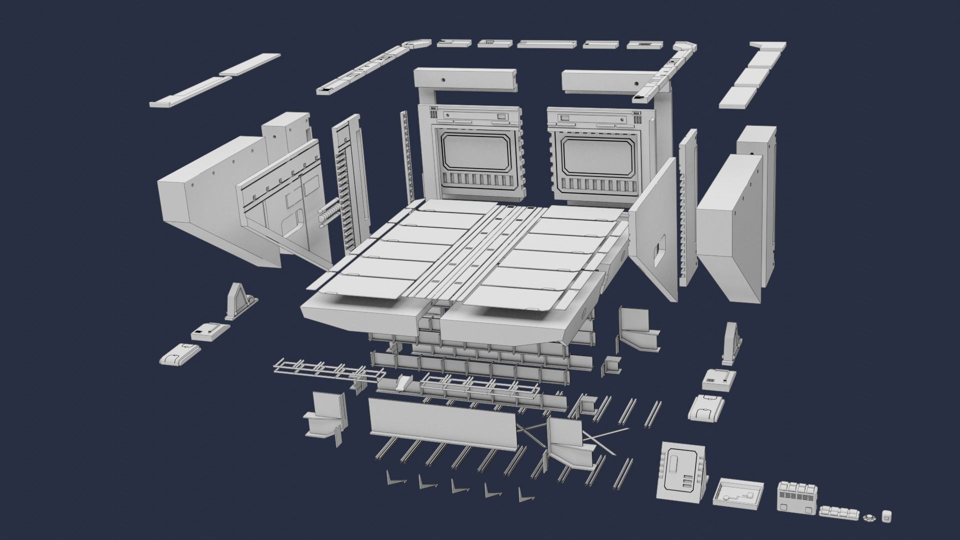 Set5 - Macross SDF1 Prometheus Hangar complete set 3D print model_19