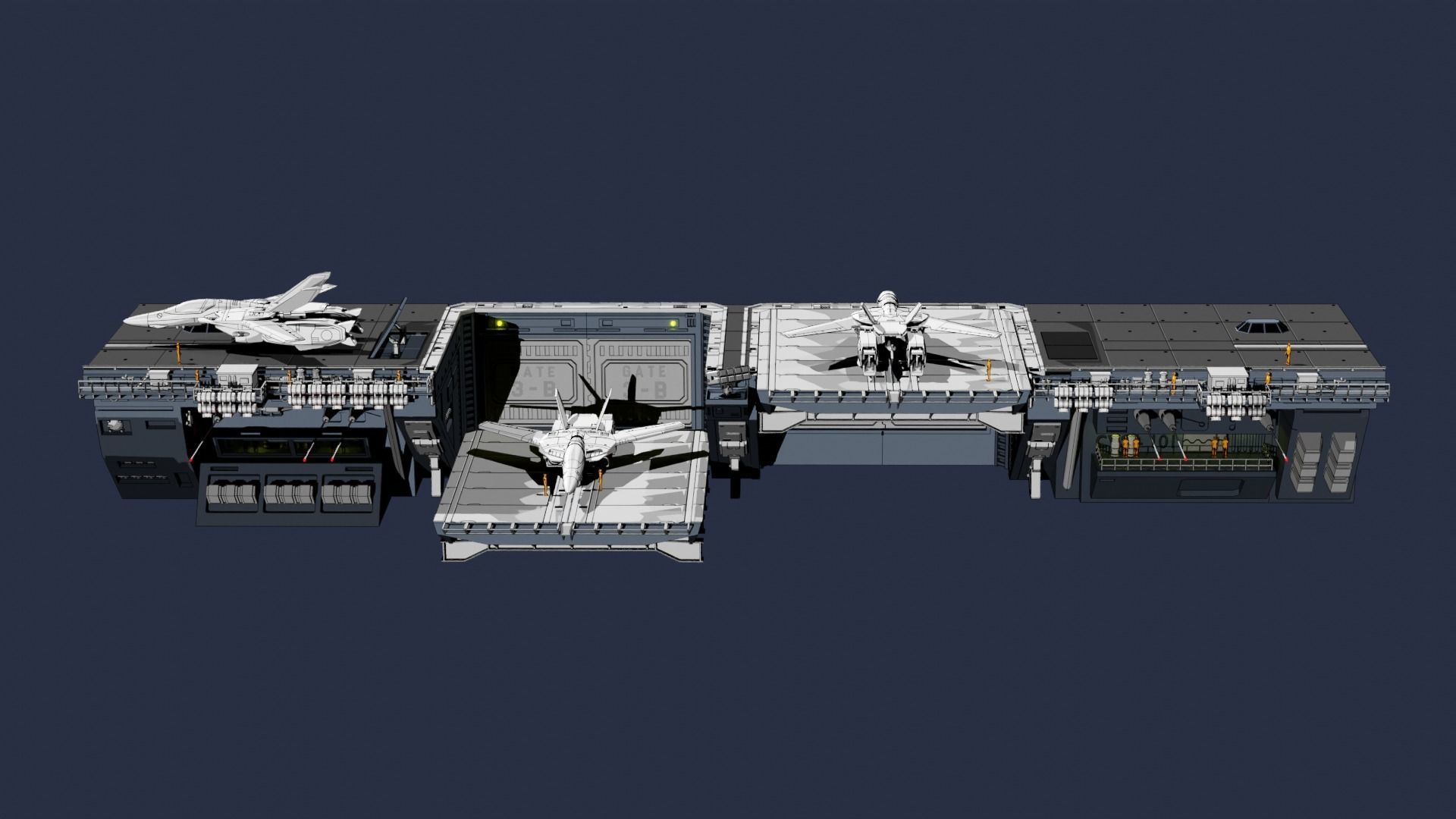 Set5 - Macross SDF1 Prometheus Hangar complete set 3D print model_2