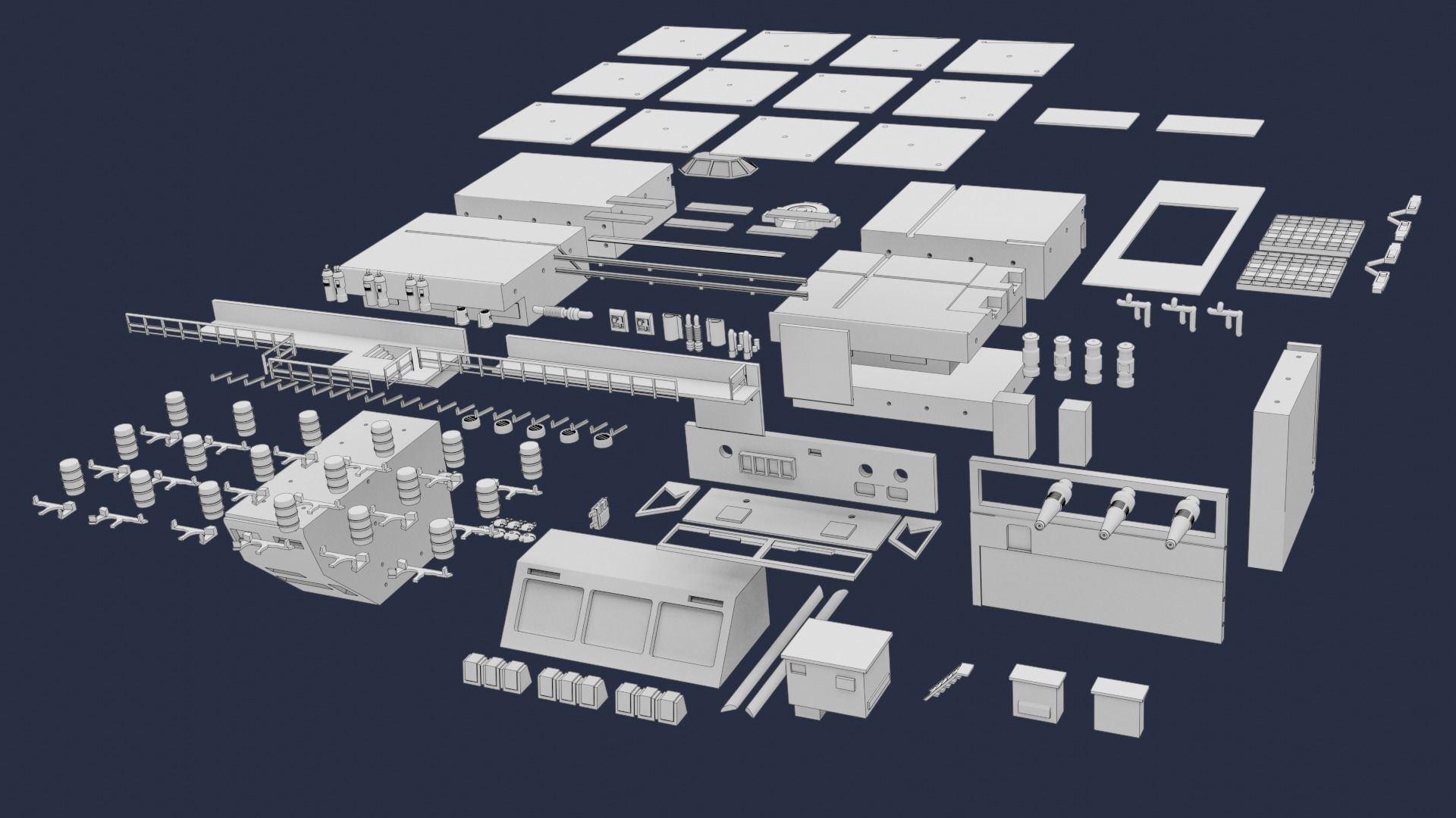 Set5 - Macross SDF1 Prometheus Hangar complete set 3D print model_20