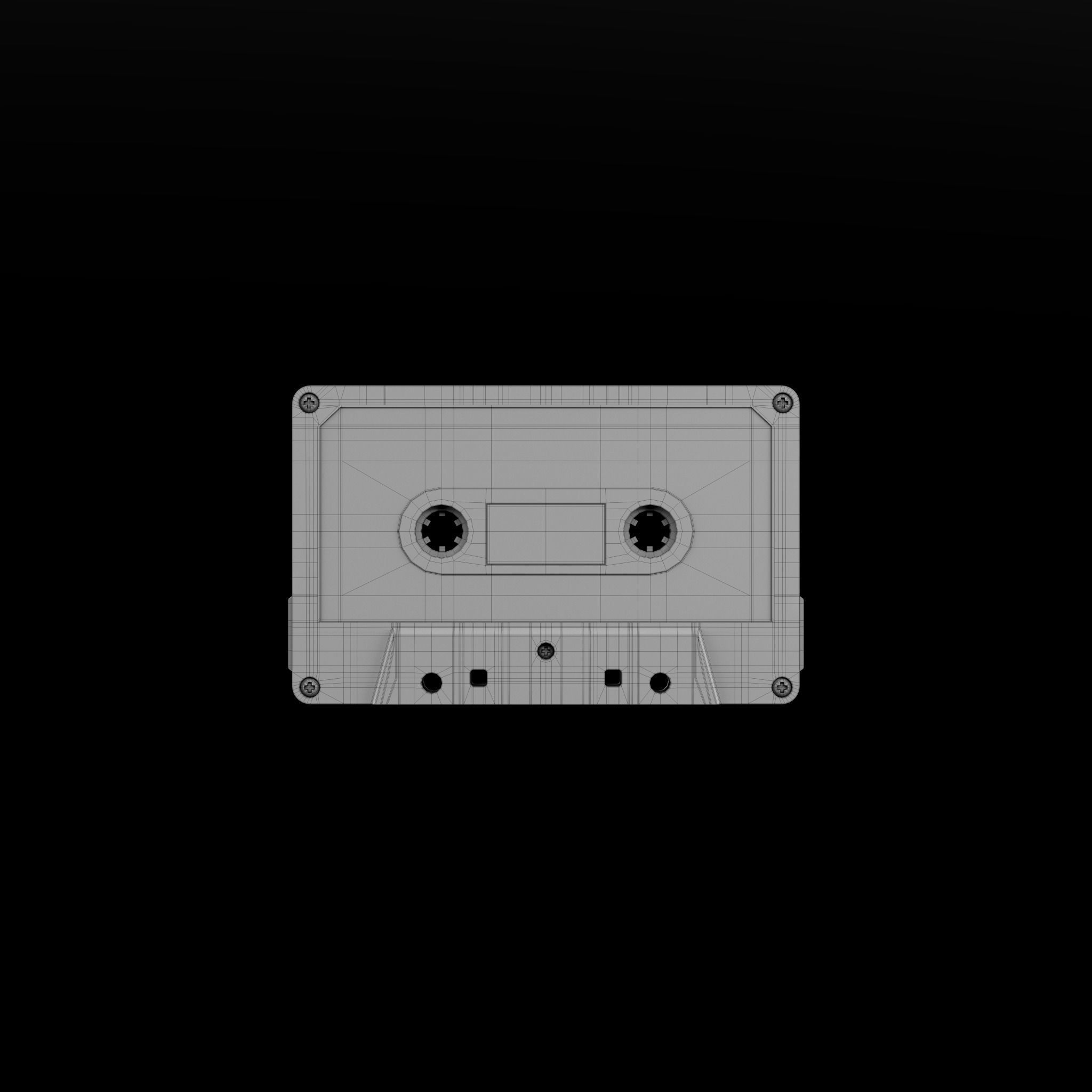 Audio Cassette Tape with Box 3D model_6