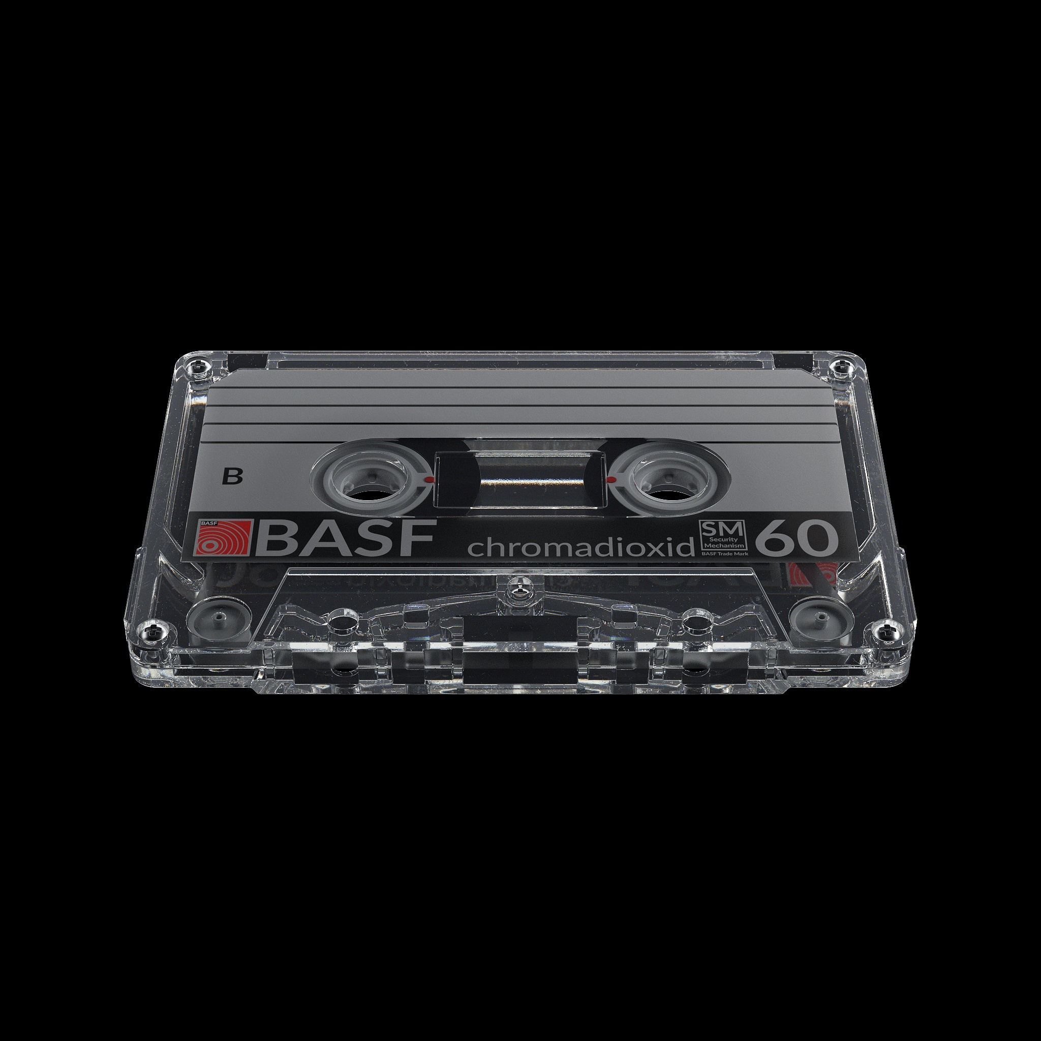 Audio Cassette Tape with Box 3D model_4