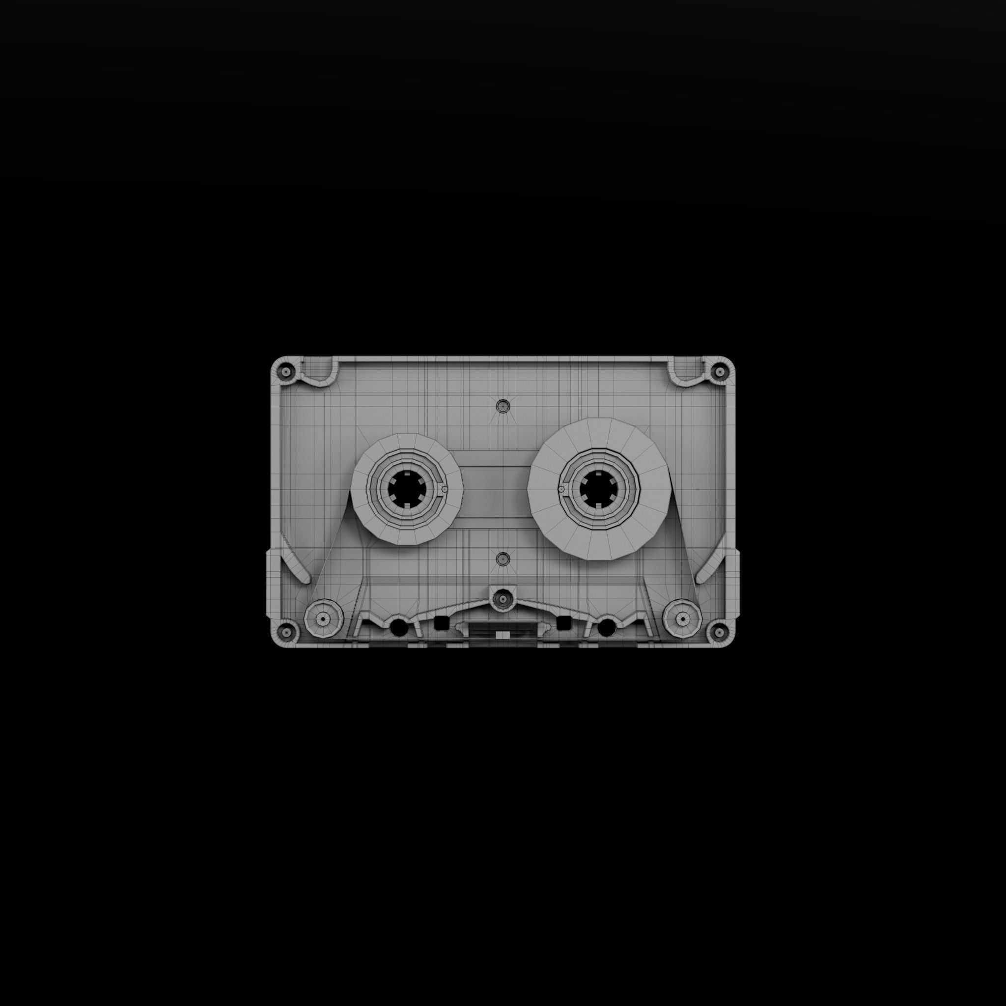 Audio Cassette Tape with Box 3D model_10