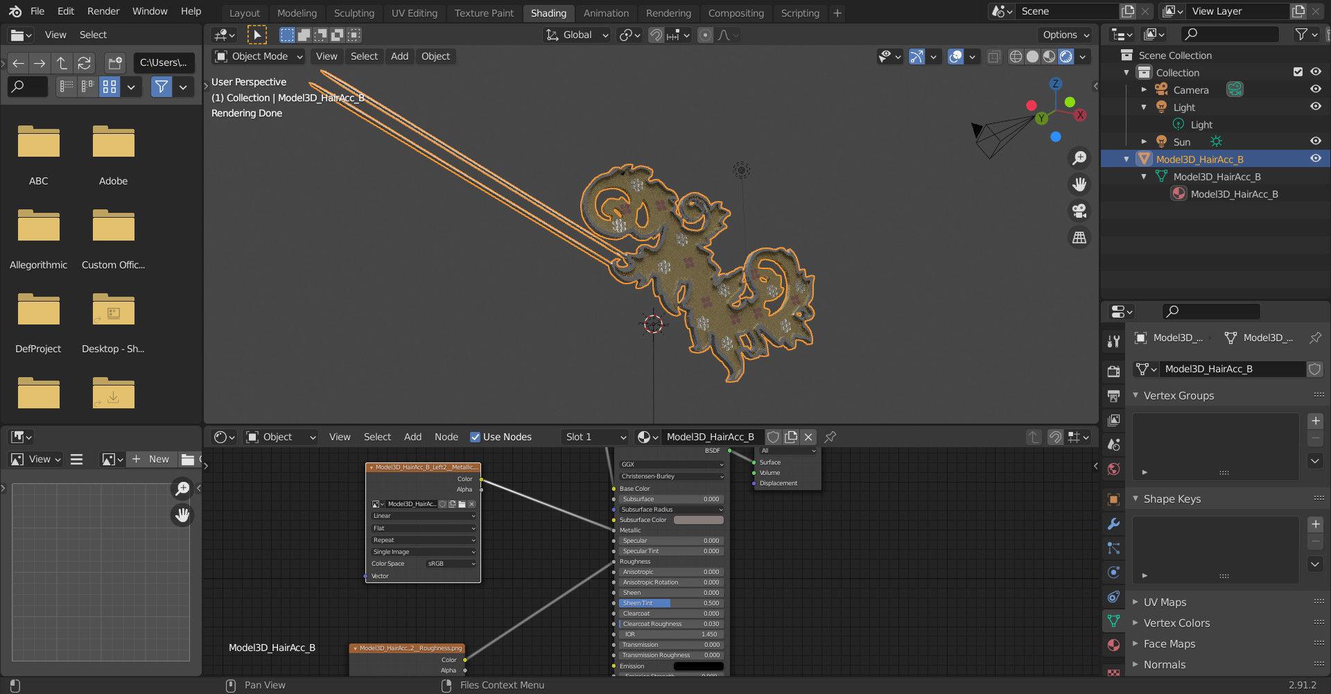 DTS - Model3D - Hair Acc B Low-poly 3D model_5