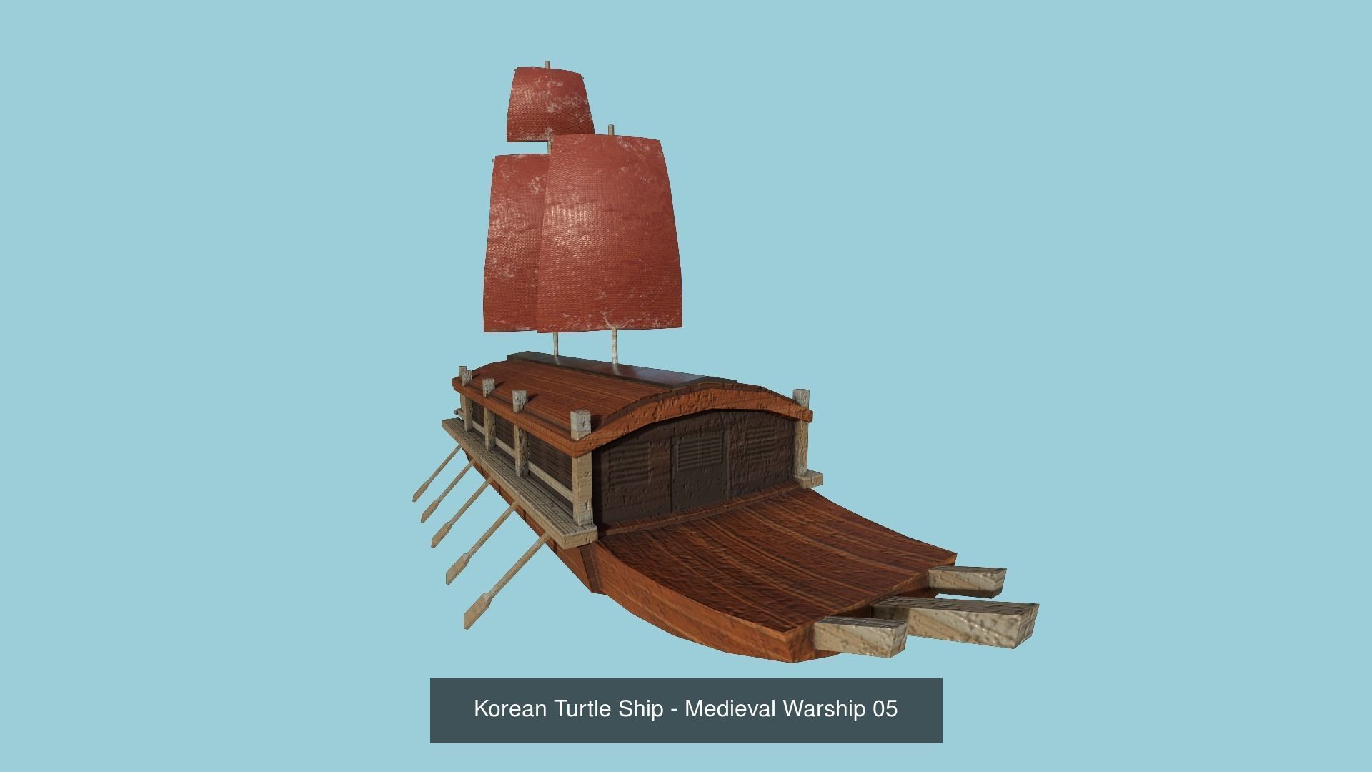 05 Korean Turtle Ships - Medieval Warship Pack Asset 3D Model Collection_4