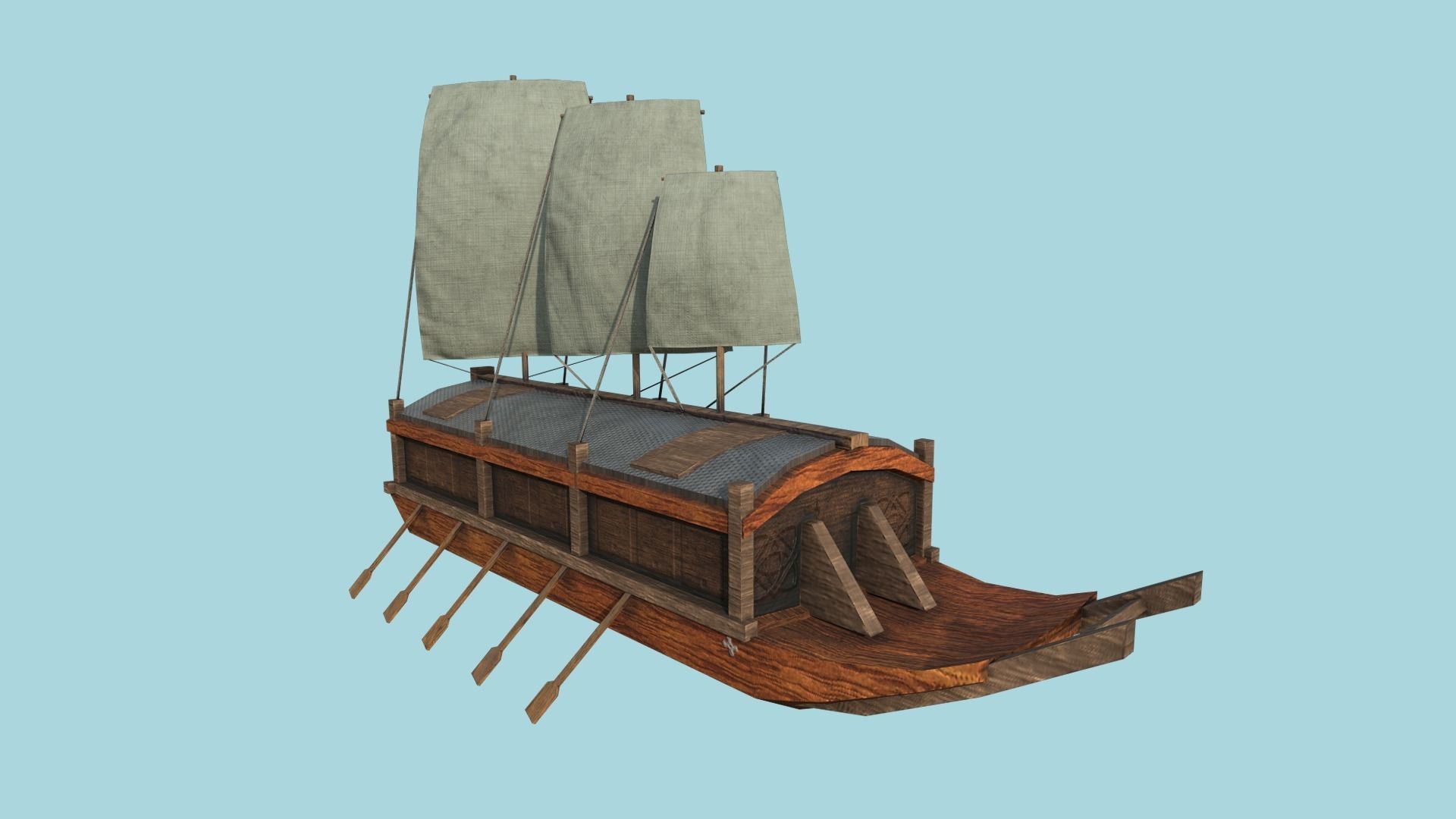 05 Korean Turtle Ships - Medieval Warship Pack Asset 3D Model Collection_13