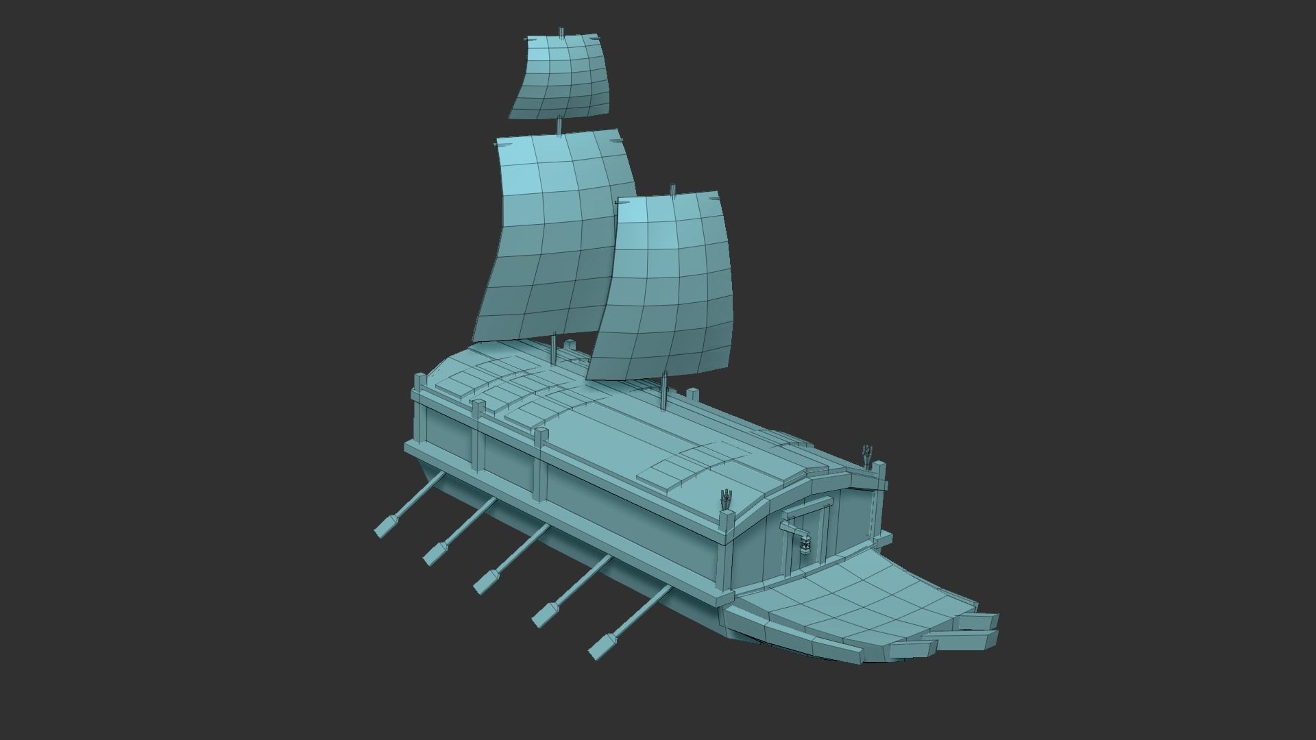 05 Korean Turtle Ships - Medieval Warship Pack Asset 3D Model Collection_22