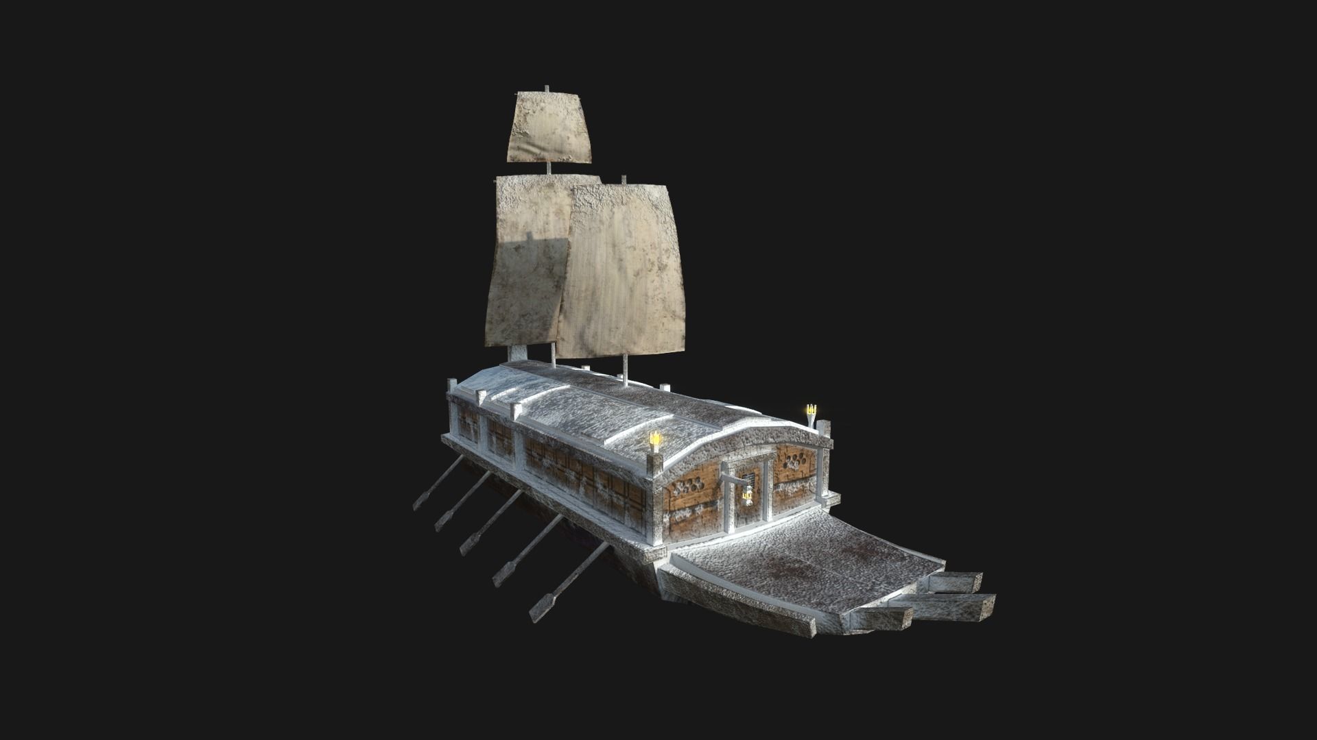 05 Korean Turtle Ships - Medieval Warship Pack Asset 3D Model Collection_20
