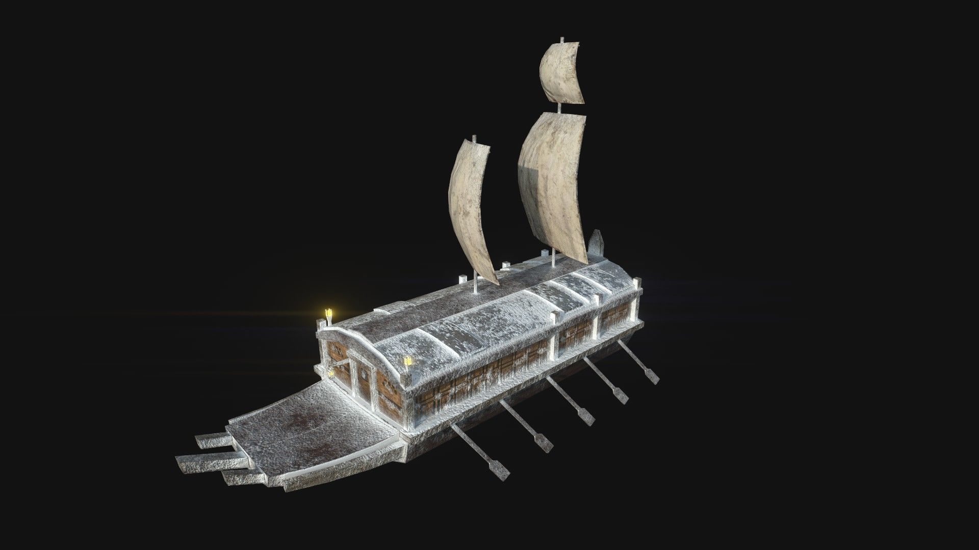 05 Korean Turtle Ships - Medieval Warship Pack Asset 3D Model Collection_19