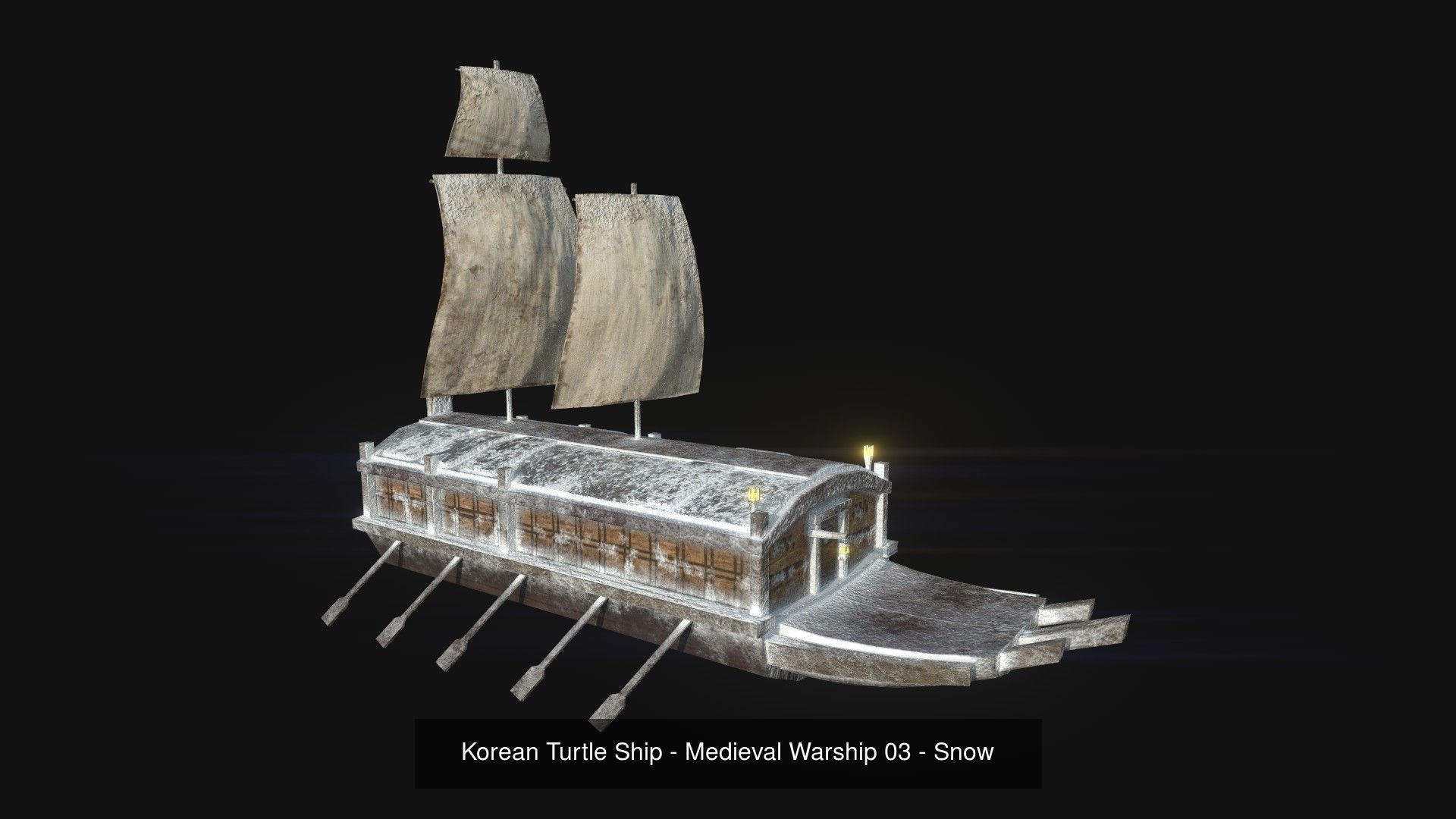 05 Korean Turtle Ships - Medieval Warship Pack Asset 3D Model Collection_1