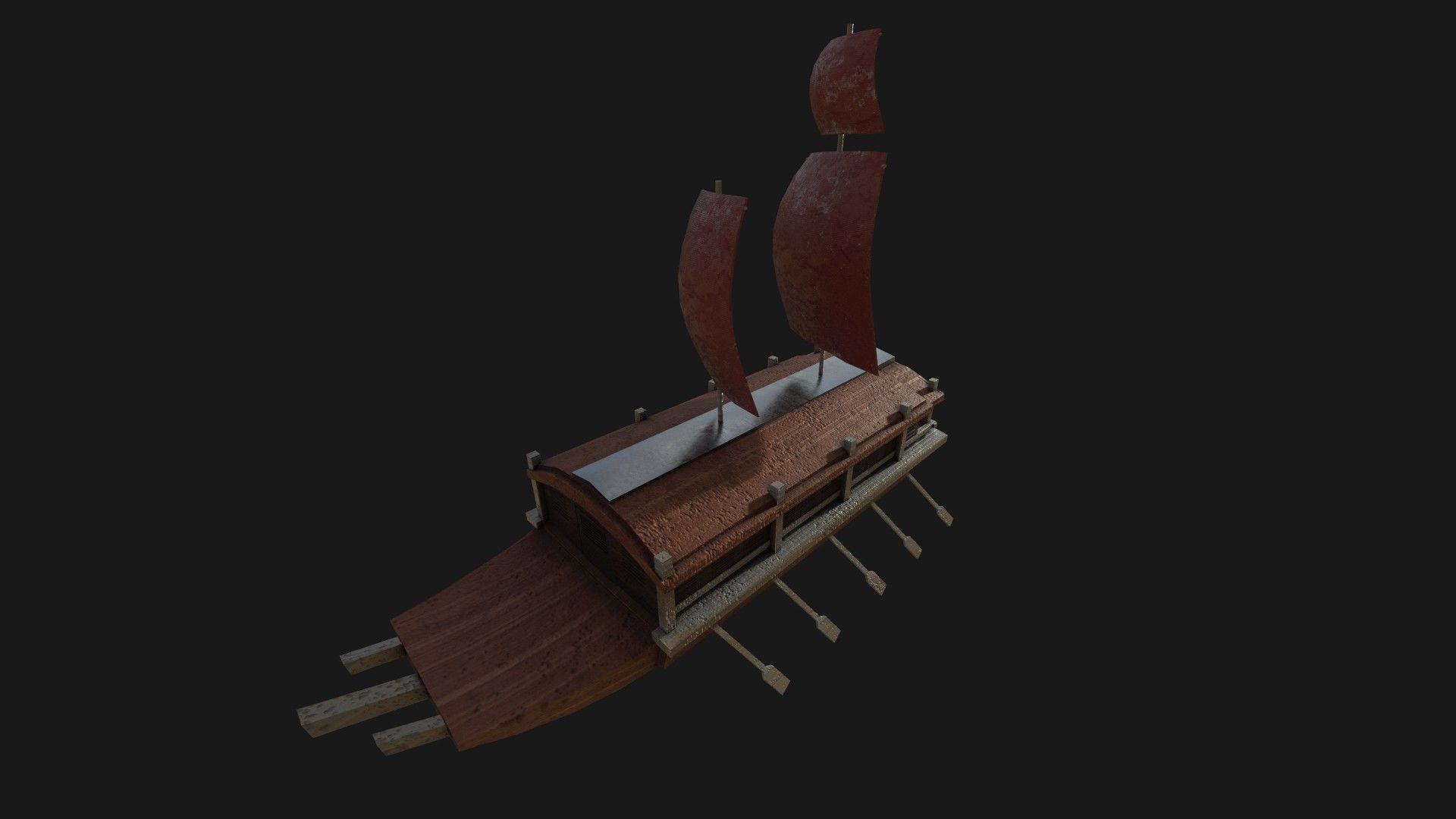 05 Korean Turtle Ships - Medieval Warship Pack Asset 3D Model Collection_29