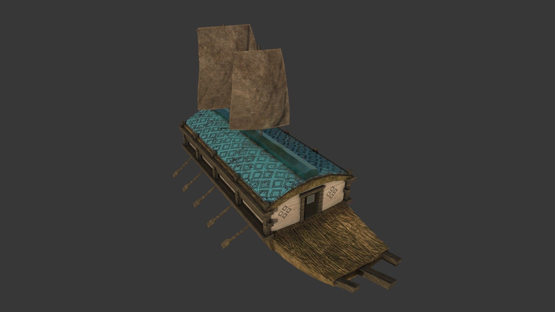 05 Korean Turtle Ships - Medieval Warship Pack Asset 3D Model Collection_26