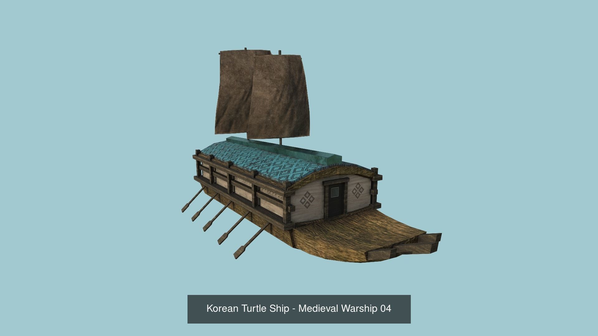 05 Korean Turtle Ships - Medieval Warship Pack Asset 3D Model Collection_3