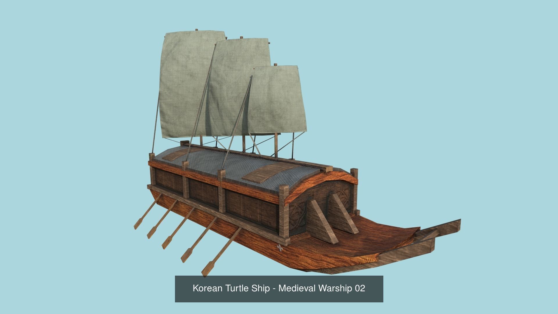 05 Korean Turtle Ships - Medieval Warship Pack Asset 3D Model Collection_2
