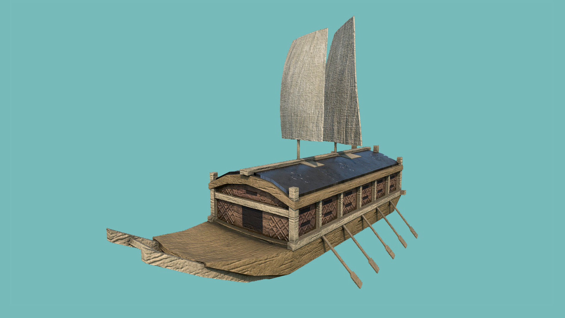 05 Korean Turtle Ships - Medieval Warship Pack Asset 3D Model Collection_7