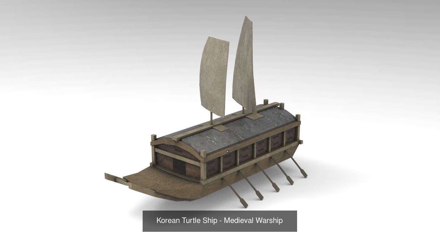 05 Korean Turtle Ships - Medieval Warship Pack Asset 3D Model Collection_5