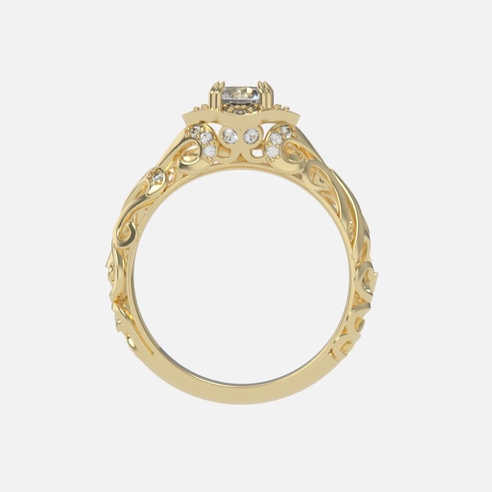 vintage double engagement ring  wedding band1347 3D print model_47