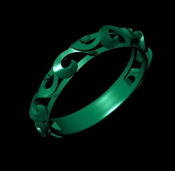 vintage double engagement ring  wedding band1347 3D print model_28